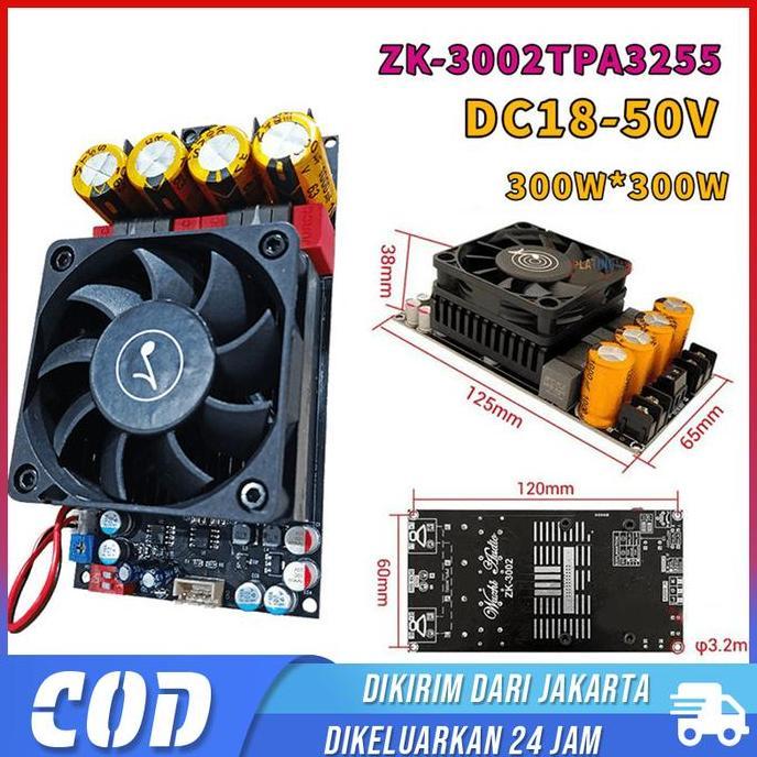 Amplifier Class D 600W Stereo / BTL Bridge Hifi HD Sound High Power Original ZK-3002 TERBAIK