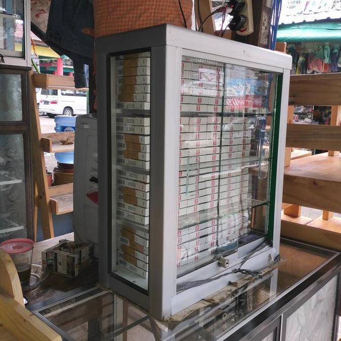 Promo etalase rokok alumunium Diskon