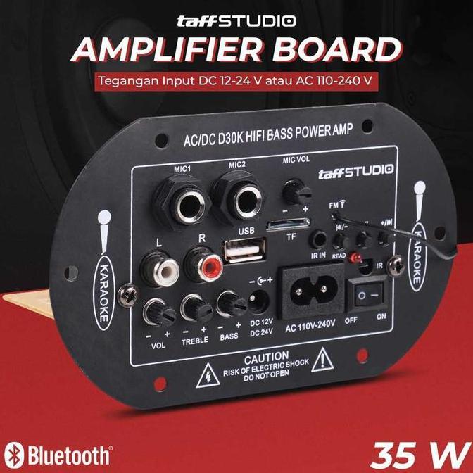 Kit Power Amplifier Mono Subwoofer Bluetooth 35W DC 12/24V 220V TERBATAS