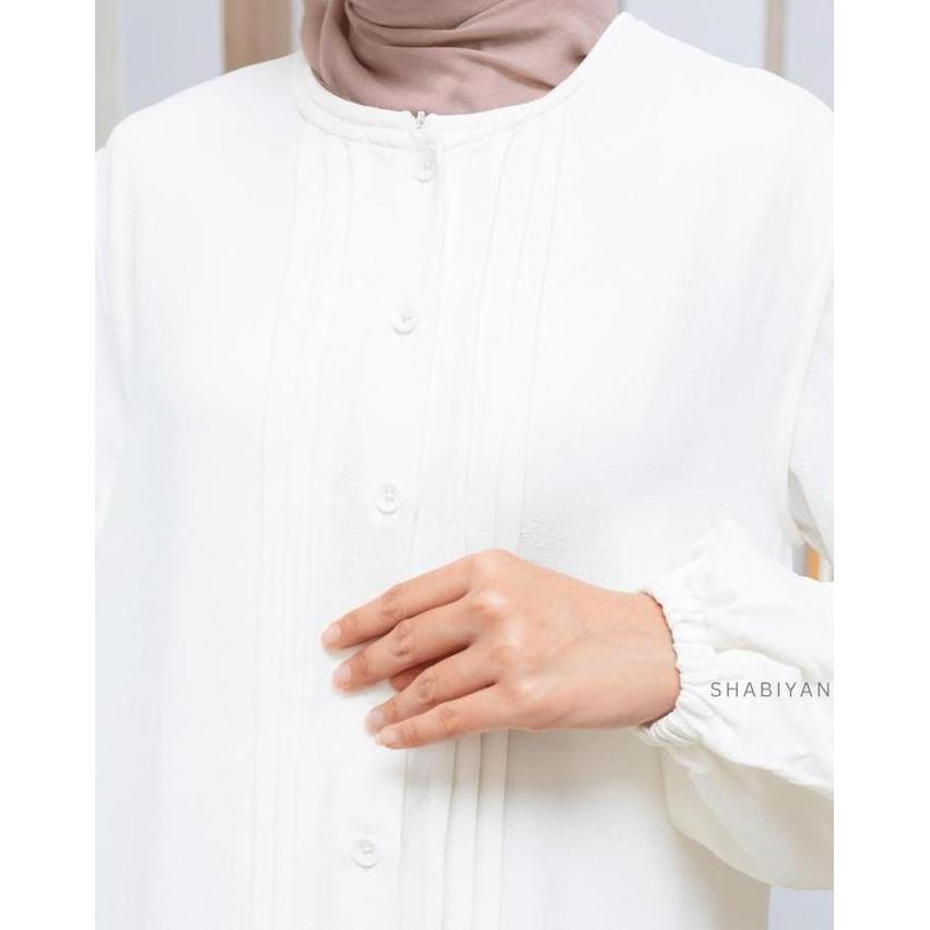 SHABIYAN-613 Gamis Wanita Dress Putih Muslimah Inner Outer Formal Daily (TERBAIK) (TERBARU) (TERMURA