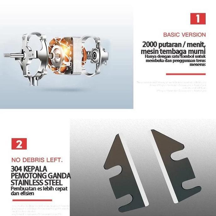 Serutan Es Elektrik & Box Penampung/Mesin Es Serut Halus Untuk Es Campur Dan Jus TEG