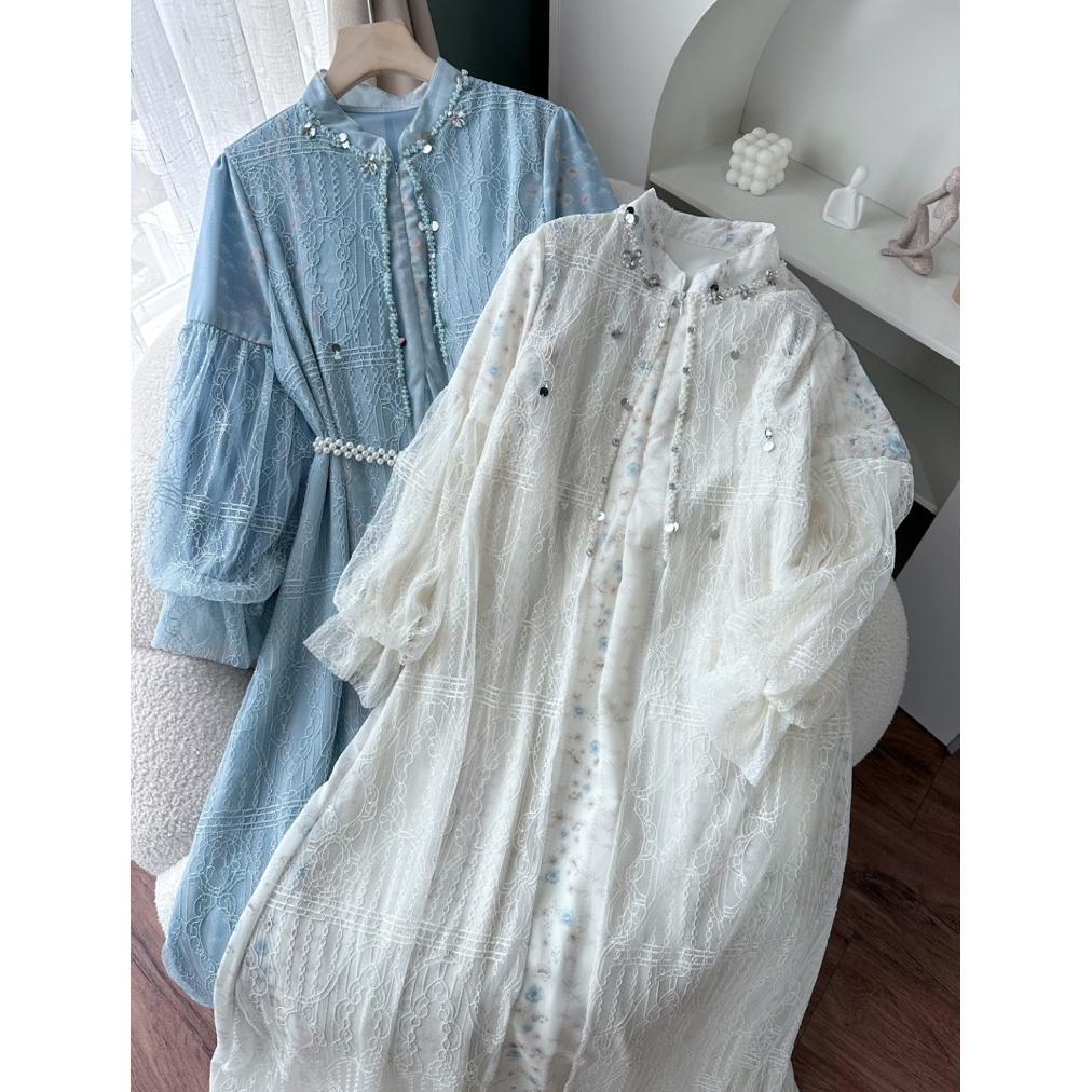 CANDY LADY Syamila Beads Chantily Maxi / Gamis Motif Wanita Terbaru Dress Bahan Ceruty Premium Gamis