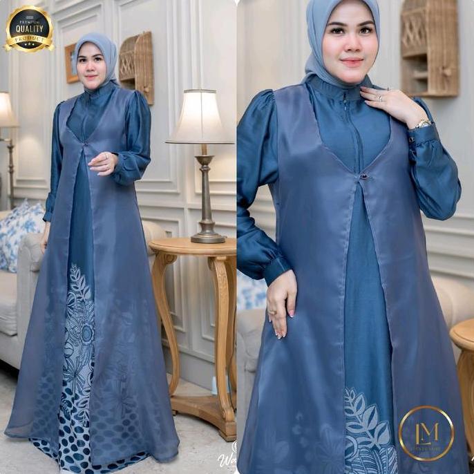 Murah Naraya Dress Terbaru Gamis Outer Mewah Premium by Wadah Muslim Non COD