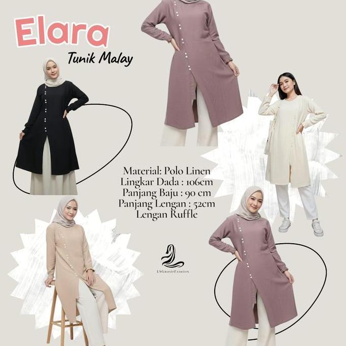 NIKMATI PRODUK INI Tunik Malaya Elara_Elara Long Tunik Malaya_Tunik Panjang Muslimah Remaja_Tunik Le