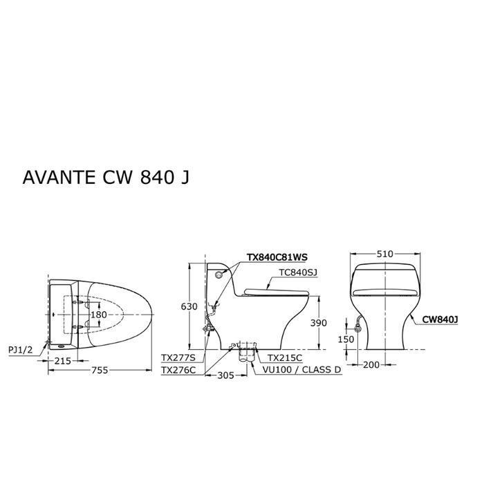 closed toto CW 840 J/one piece Toilet CW840J # white/klosed toto