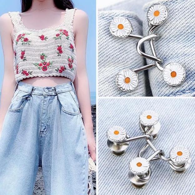 FYODORU kancing celana ajaib pengait celana kebesaran jeans denim bisa dilepas kancing celana prakti