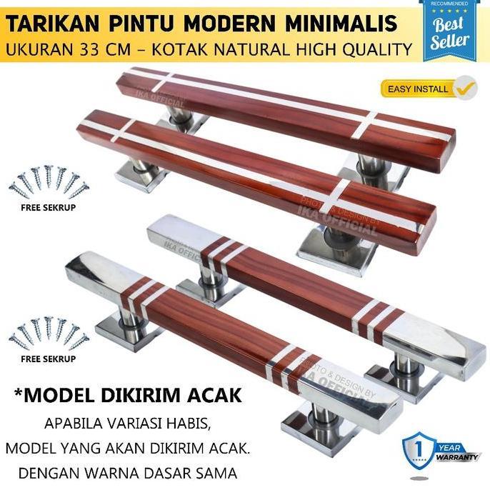 GRASSSTEKNO PEGANGAN PINTU RUMAH 33CM KOTAK COKLAT/NATURAL atau PULL HANDLE / Handle pintu rumah 33c