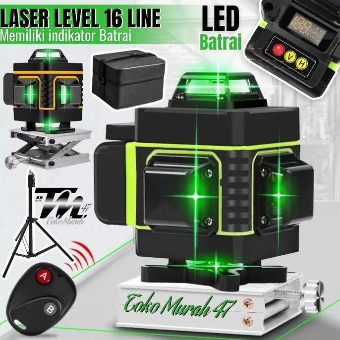 Laser Level 16 Line Set Hilda 4D Remote Tripod Laser Leveling Taffware