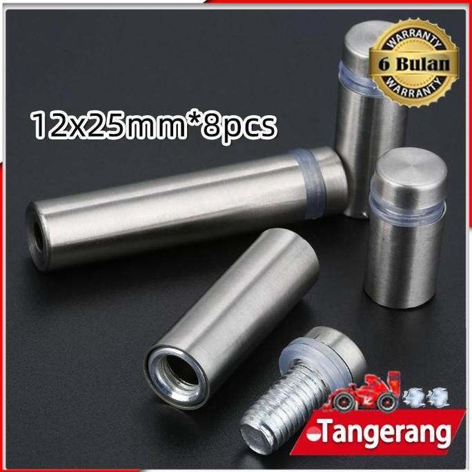 SIMATEKNO 8pcs Baut Akrilik Kaca / Pen Iklan / Baut Iklan Akrilik Kaca Stainless