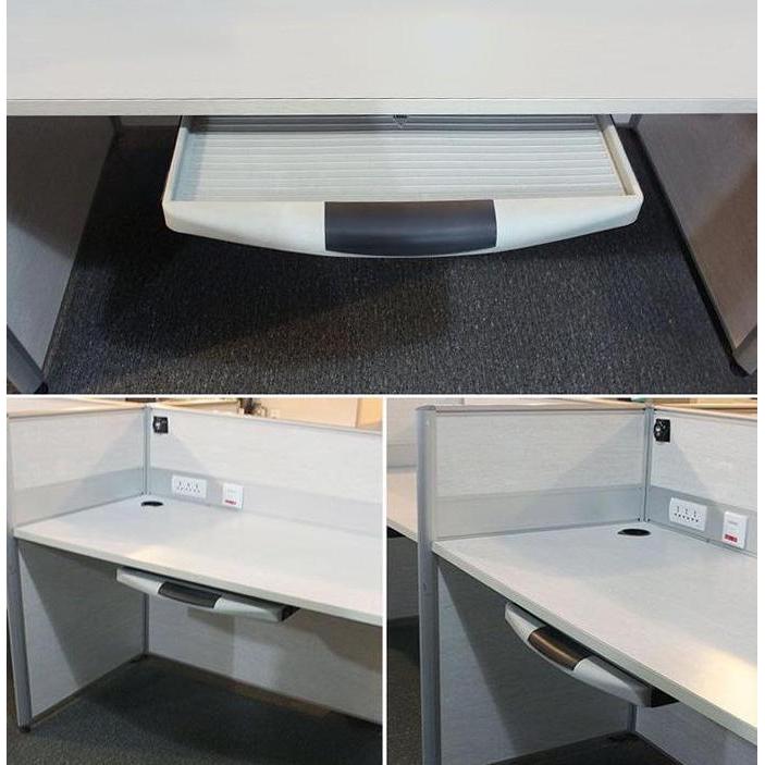 TOEVSKY 1 Set Laci Keyboard Komputer Dan Rel 51X25CM Tempat Keyboard Bawah Meja Untuk Meja Komputer