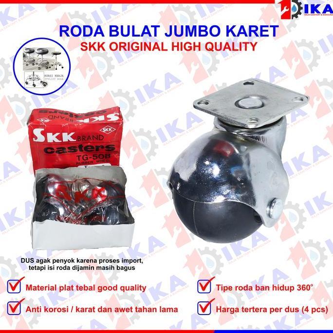 NAKATEKNO Roda Caster Roda Etalase Roda Bulat Karet SKK TG 50 UKURAN JUMBO Roda Kursi Lemari Rak 1 K