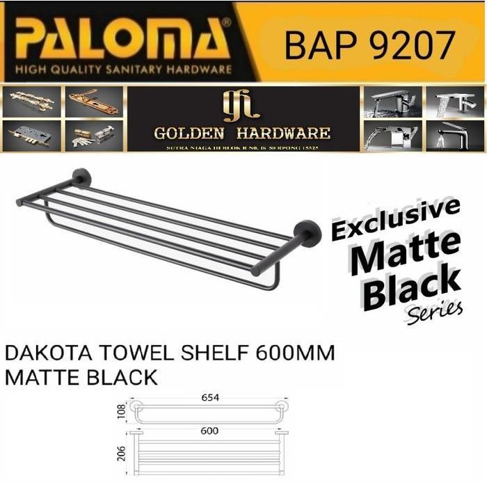 Rak Tempat Handuk Gantungan Handuk Dinding Hitam Toilet Kamar Mandi