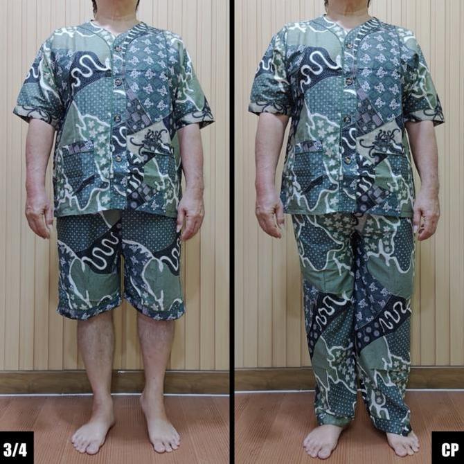 Adelard - Set Piyama Batik Pria Dewasa Ukuran Jumbo Katun Premium Celana Panjang (TERBAIK) (TERBARU)