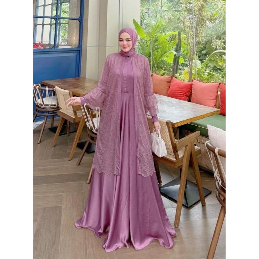 BELIFI | BIANCA Luxury Gamis Syari Set Hijab Sophisticated untuk Daily Wear yang Elegan (TERBAIK) (T