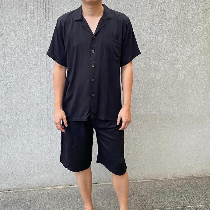 Baju Tidur Pria Rayon Twill / Setelan Piyama Pria Polos / Kemeja Polos (TERBAIK) (TERBARU) (TERMURAH