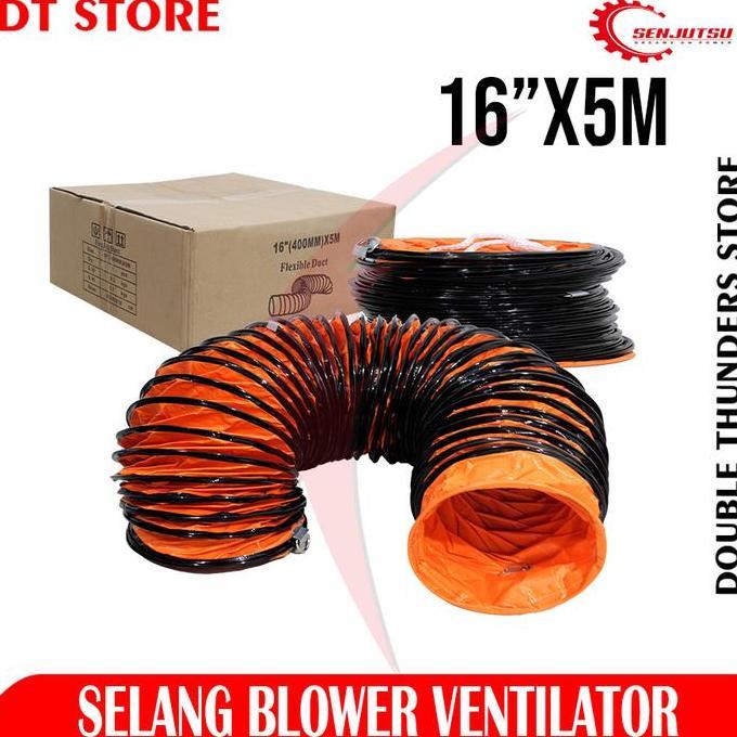 TERBARU - Senjutsu Selang Blower Ventilator 16"x5mtr Flexible Duct Hose 16inch x 5meter