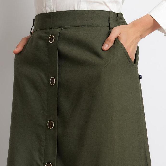 Flamoush Varuna Green Long Skirt Wanita (TERBAIK) (TERBARU) (TERMURAH)