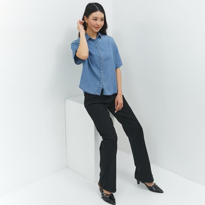 Geela Official - Gantari Blue Denim Shirt (G.1532) | Kemeja Wanita (TERBAIK) (TERBARU) (TERMURAH)