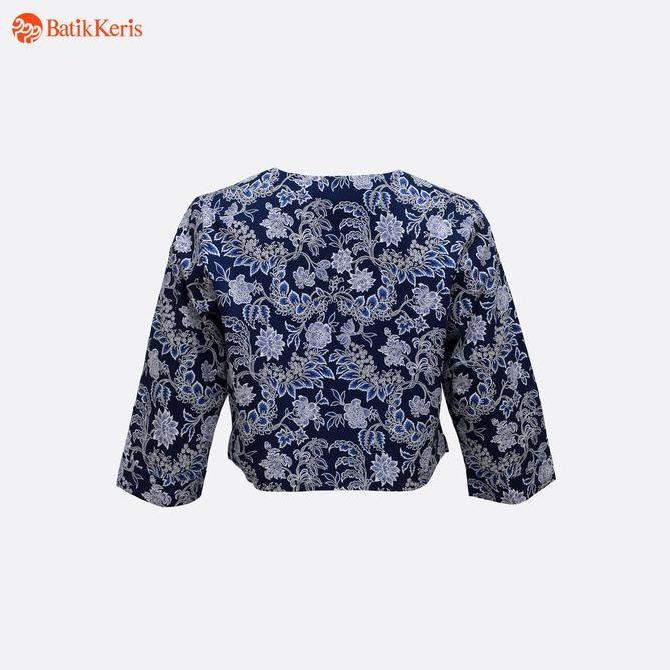 Batik Keris Outer Batik 3/4  Motif Keris Binar Dedaunan - Navy (TERBAIK) (TERBARU) (TERMURAH)