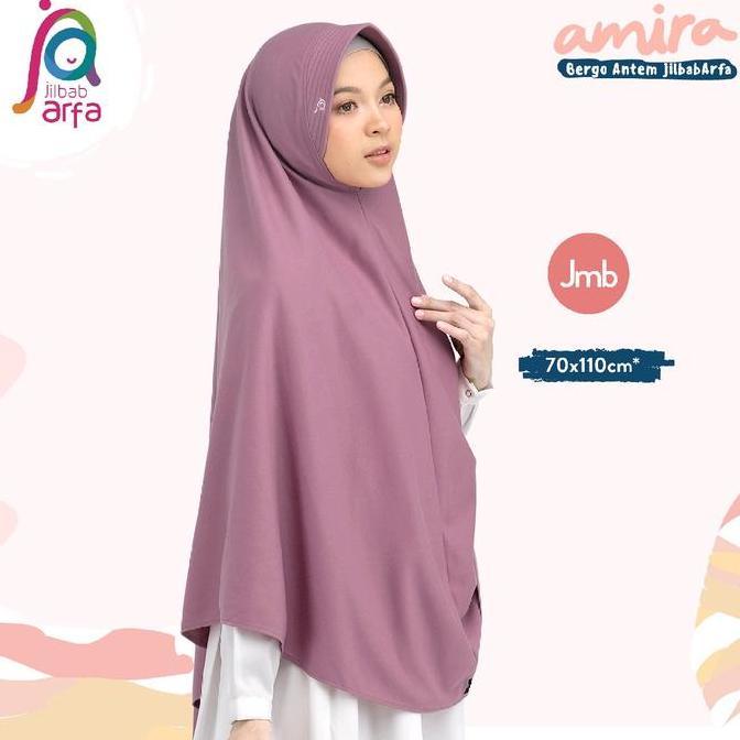 Jilbab Arfa Afra Kerudung Instan Amira Pad Antem Size Jumbo  Bahan Kaos Premium Adem Nyaman Muslim S
