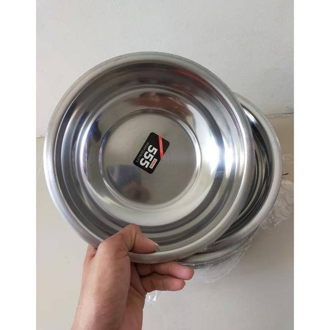 6 pcs baskom merk 555 harga isi 6 pcs ukuran 24cm/ panci/waskom stainless merk 555 MS