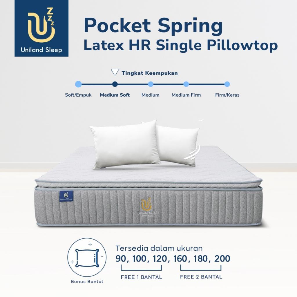 Uniland Sleep Kasur Pocket Spring Latex Hr Single Pillowtop 30Cm