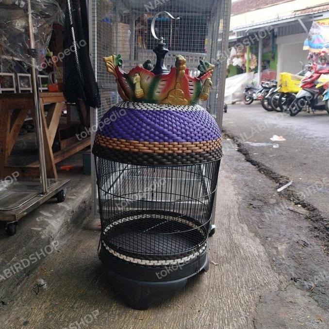 SANGKAR PERKUTUT BESI RAJUT MAHKOTA SANGKAR BESI KUTUT