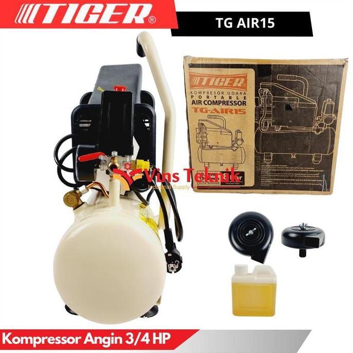 Promo Tiger Tg Air15 Air Compressor Listrik Kompresor Angin 3/4Hp Tg Air 15