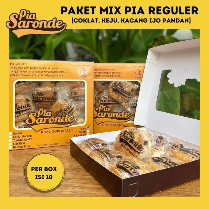 [ 3 Box ] Paket Pia Reguler (coklat, keju, kacang ijo pandan) - Pia Saronde Khas Gorontalo ARG