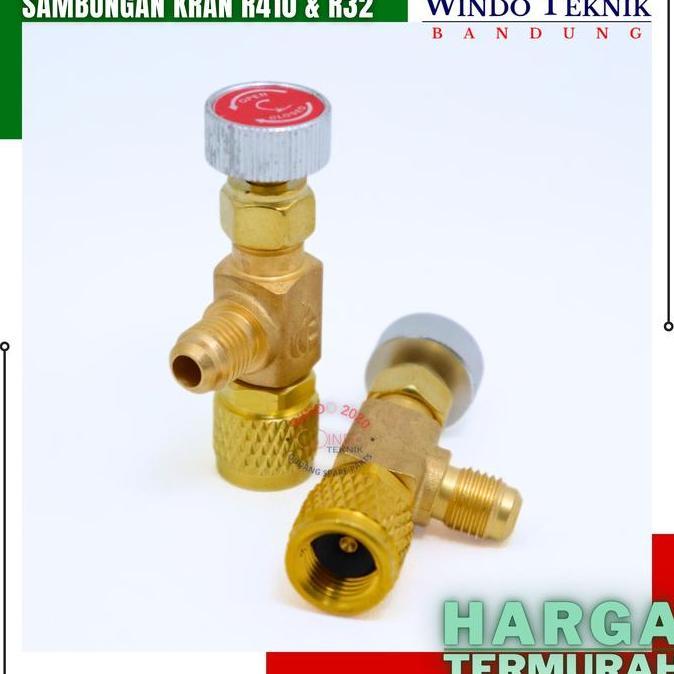 Sambuangan Kran R410 & R32 | Adapter Connektor Sambungan Selang Manifold | Can Tap Kqf-341A