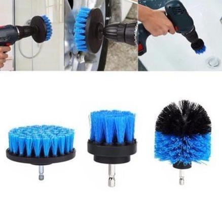 Adaptor Mata Mesin Bor Elektrik Kepala Sikat 3 Pcs Untuk Membersihkan Wc/Peralatan Dapur/Mencuci Sep