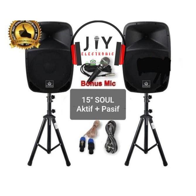 NEW Paket Speaker Aktif Pasif Crimson 15 inch Soul