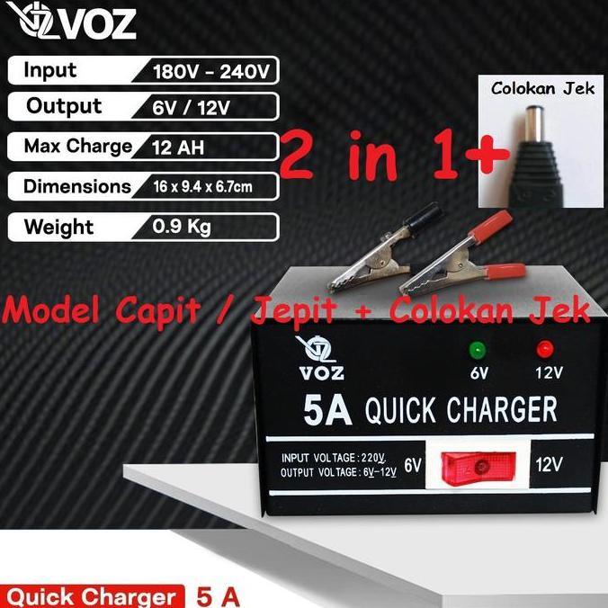 Charger aki mobil dan motor mainan anak anak Charger baterai 6V & 12V