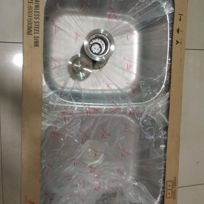 sink cuci piring 2 lubang tanpa sayap