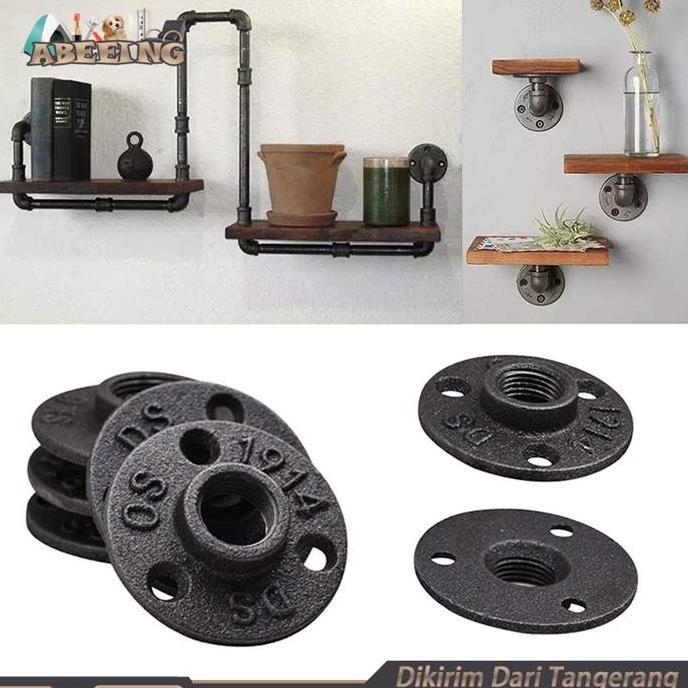 PUMERIA Floor Flange 1/2inci 3/4inci Flange Drat Dalam Industrial Anti Karat