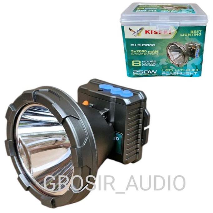 Sale Kiseki Senter Kepala Sk-9808 250W & Sk-899N 500W Original Dengan 3 Mode Nyala Tahan Air Baterai