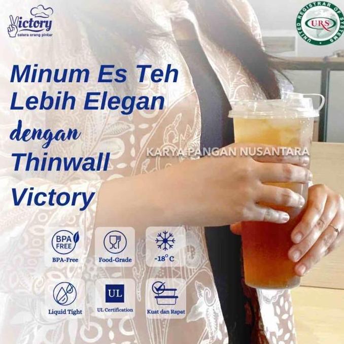THINWALL VICTORY GELAS CUP INJECTION 24 OZ 700 ML BOBA FROSTED PACK 25