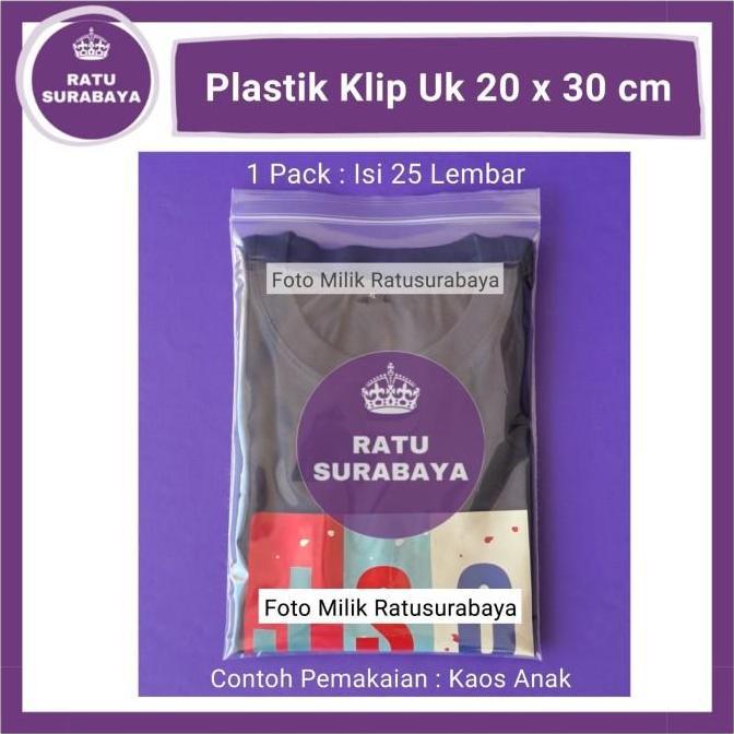 Plastik Zip Lock 20x30 Klip Ziplock Baju Clip Zipper Bening isi 25 pcs