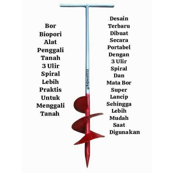 Bor / Biopori Bor Tanah Manual /Bor Pembuatan Lubang Tanah Multifungsi / Bor Alat Pelubang Tanah Bio