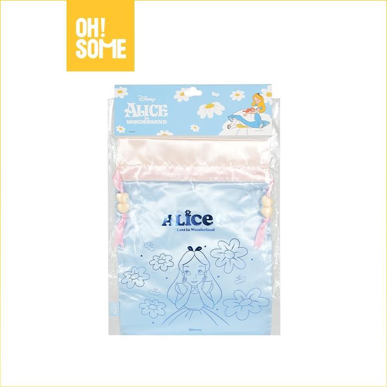[OHSOME x Disney] -  Disney Solo Corner Alice in wonderland Drawstring Bag Pouch Tas Serut Karakter 