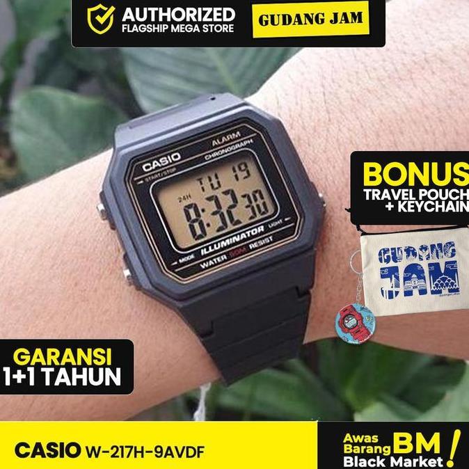Casio General W-217H-9AVDF W-217H W-217 W217H W 217H original Black Digital Watches
