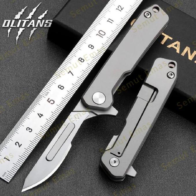 Ready stock Olitans T014 EDC Folding Scalpel Titanium Alloy Handle