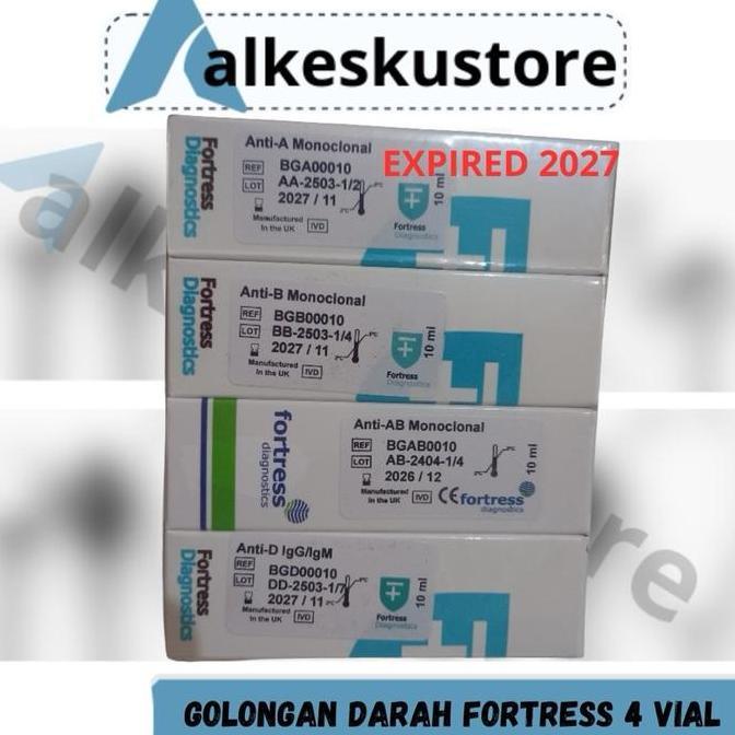 Medclean- Reagen Golongan Darah Fortress 4Vial / Golongan Darah / Goldar