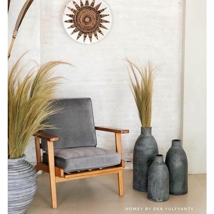 Vas Tanah Liat homEY - Terracotta Vase Bottle - Black Rustic