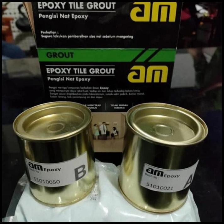 DISKON SEMEN PENGISI NAT KERAMIK GRANIT KOLAM RENANG KAMAR MANDI AM EPOXY TILE GROUT AM55 AM-55 WHIT
