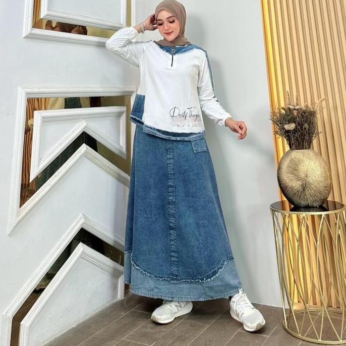Rebecca One Set Jeans Fashion Muslim Wanita Kekinian