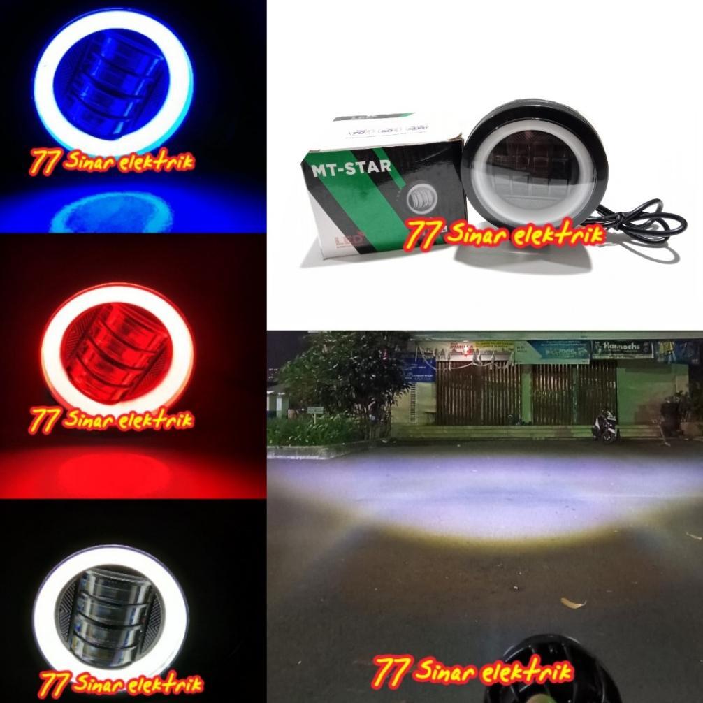 Lampu Tembak Led MT STAR 4 Mata Led Bulat 3.5 INCH Lensa 6D Lampu Tembak Sorot Led Motor Mobil