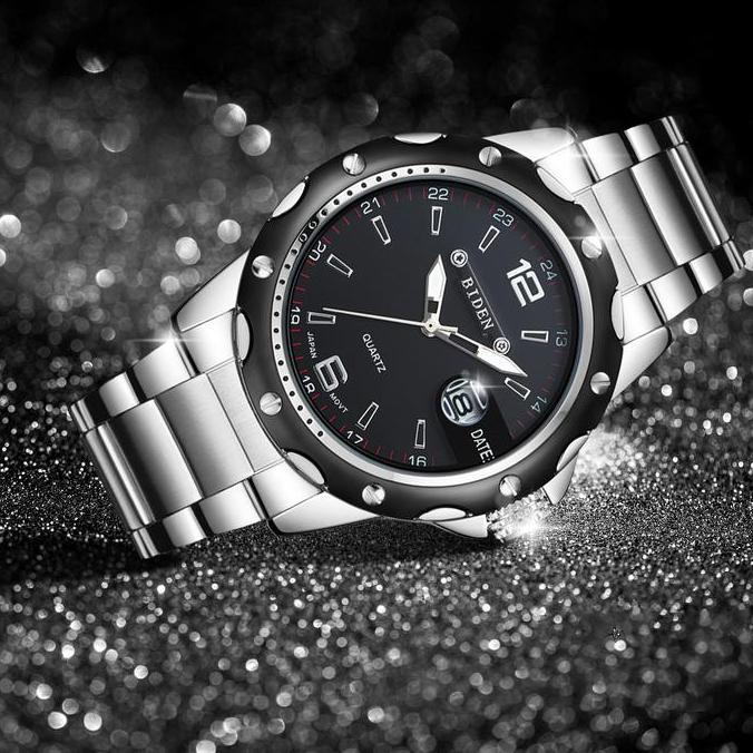 003 Harga telah diganti, cepat beliBIDEN Jam Tangan Olahraga Kuarsa Otomatis Date Tali Stainless Ste