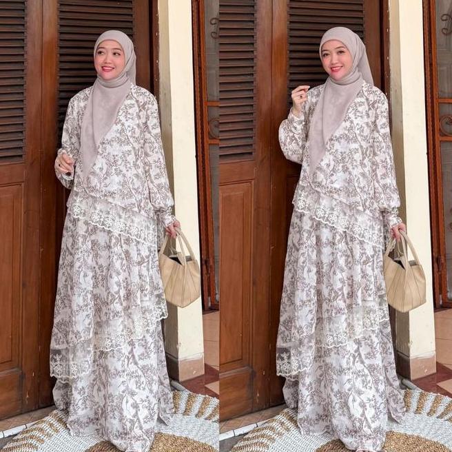 Joley Cloth Hafizah Dress Outfit Kondangan Elegant Simple Mewah Kekinian Allsize Gamis Pesta Muslim 