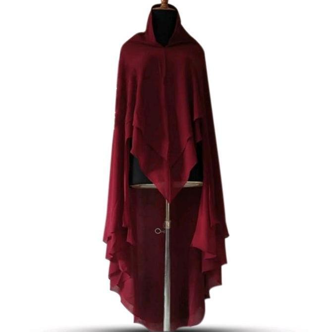 Khimar Syari Ceruti Jilbab 2 Layer Jumbo Sahla